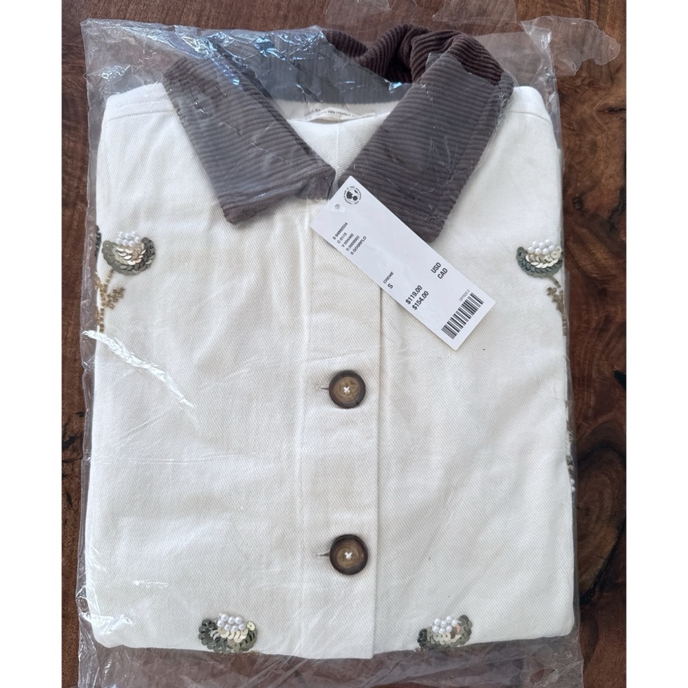 NWT Urban Outfitters BDG Townes Beaded Floral Embroidered Canvas Barn Jacket​​ - Picture 2 of 8